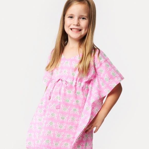 Girls Cotton Kaftan Dress | Hand Block Print | 18M–6Y | Organic 100% Cotton - Picture 2 of 3